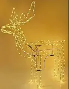 Теплий білий Вуличний новорічний олень із дюралайту з поворотом голови великий 115 см від мережі