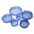 Набір силіконових кришок, плівок для зберігання продуктів Silicon Lids 6 штук