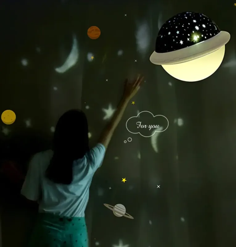 Нічник зоряне небо Night Light projection lamp, Дитячий нічник-проектор, М'який лід нічник