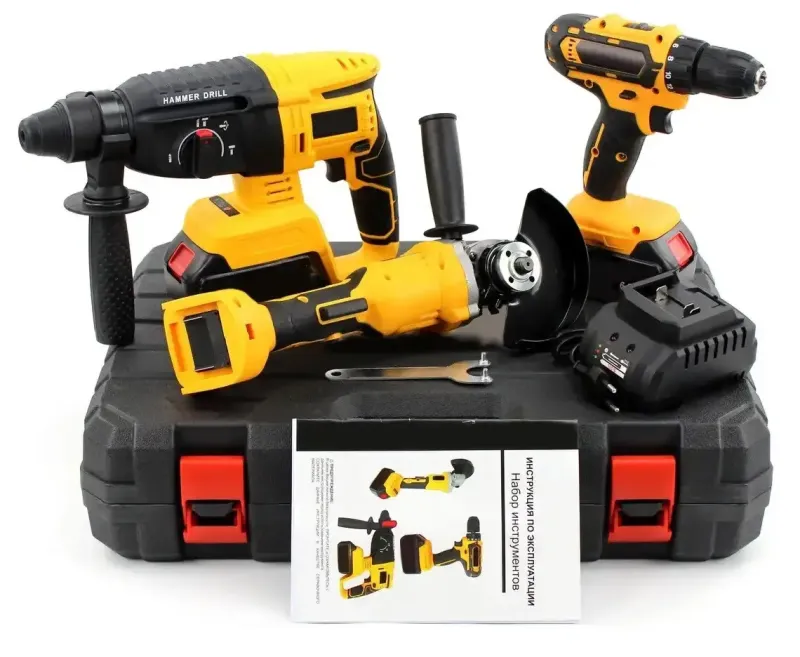 Набір акумуляторних електроінструментів 3 у 1 | Перфоратори | Болгарка