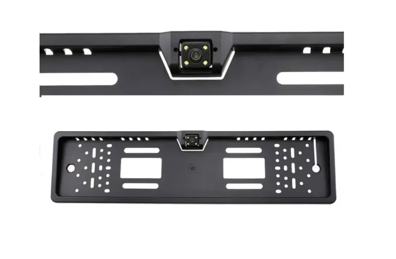 Камера заднього виду в номерній рамці з 4 LED підсвічуванням Black