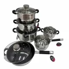 чорний Набір посуду Zepline ZP-115 із нержавіючої сталі на 12 предметів