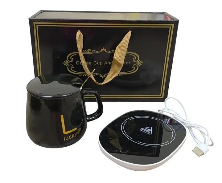 Зелена Чашка на подставке с подогревом Stenson YG01317 L 400мл