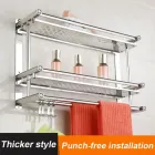 Полиця для ванної кімнати SKLM-6, нержавіюча 2 яруси