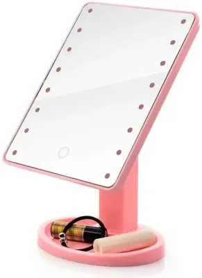 Рожевий Дзеркало з LED підсвічуванням для макіяжу Magic MakeUp Mirror