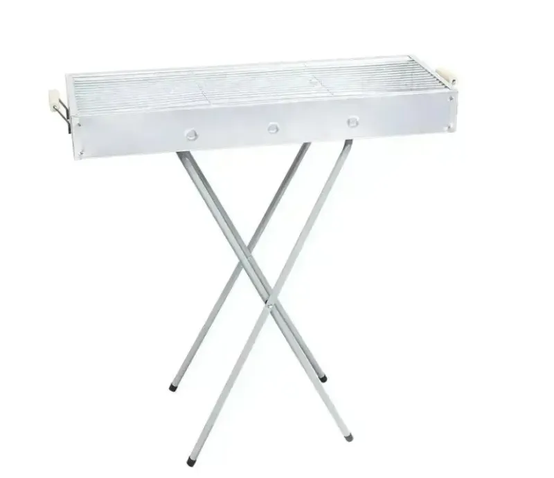 Переносний мангал барбекю гриль BARBECUE TRAY 770SS MD-008 70х30х70 см з решіткою, металевий портативний мангал
