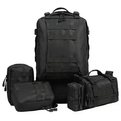 чорний Рюкзак тактичний з підсумками Eagle B08 55 літр / Військовий, штурмовий / Вірменський