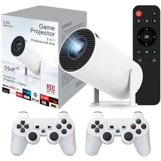 Проектор з іграми та джойстиками Android 11+карта microSD 64gb (M300 MAX/HY300)