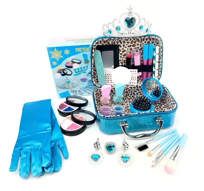 Набір дитячої косметики в валізці / Холодне серце для макіяжу та манікюру з прикрасами