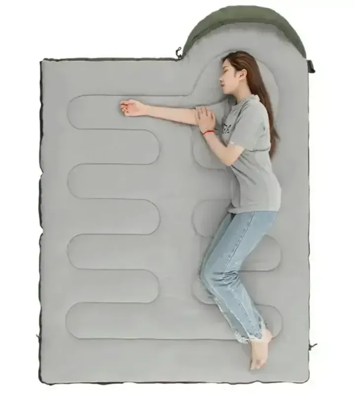 Зимовий спальний мішок ковдру з капюшоном 2,1*0,75 см 400г/м.кв.