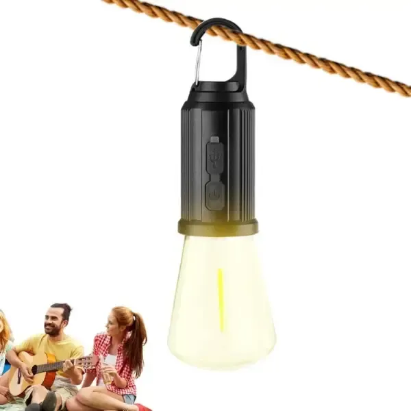 Лампочка з акумулятором + карабін, від USB, BL HK-169C / Підвісна LED лампочка / Ліхтар для кемпінгу