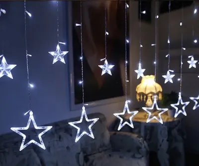 Світлодіодна гірлянда штора зорепад 138LED (гірлянда із зірками): довжина 2,5м (білий колір)