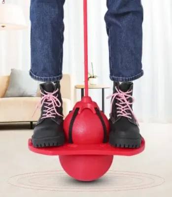 Червоний Дитячий стрибун-джампінг на резинці (висота 54см, гумова трубка розтягується)