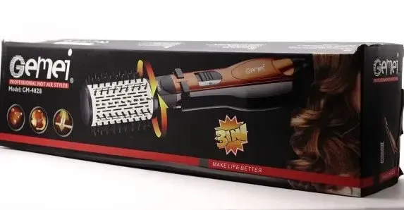 Фен гребінець, що обертається, з насадками Gemei GM-4828 повітряний стайлер для укладання волосся