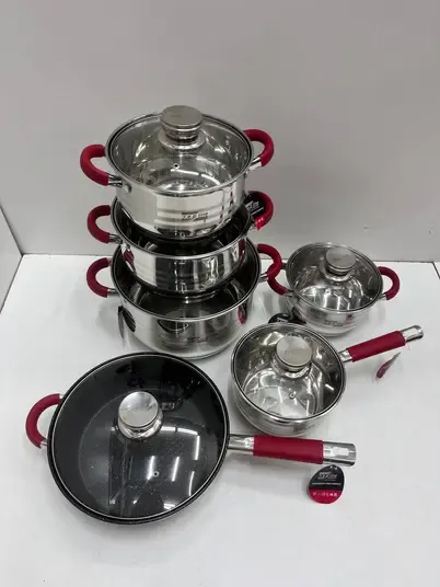 чорний Набір посуду Zepline ZP-115 із нержавіючої сталі на 12 предметів