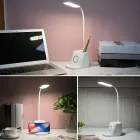Рожева Акумуляторна настільна LED лампа Bionic Desk Lamp c USB виходом, органайзером та підставкою для смартфона