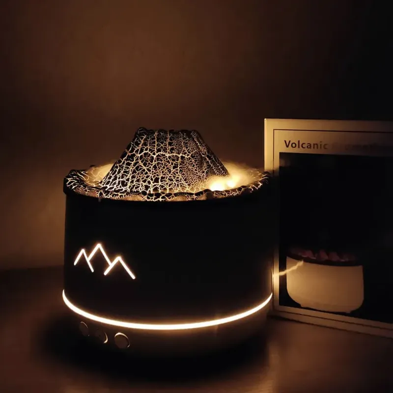 Ароматичний дифузор Volcano Fire Flame, аромотерапія, зволожувач повітря, 2 кольори пульт Jellyfish Mist Flame Volcano Home Appliance Life Store