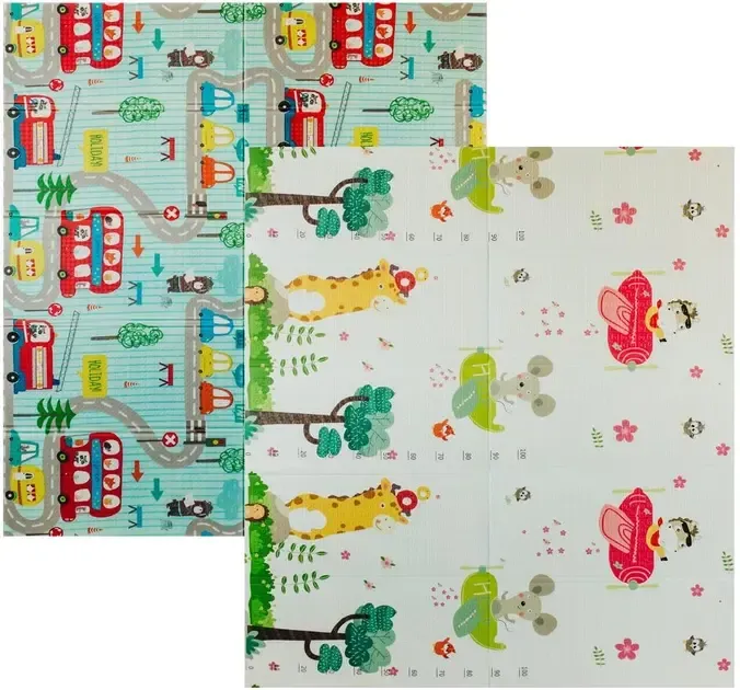 Англійський алфавіт/Ведмедик Дитячий двосторонній термо килимок 180*200 в сумці