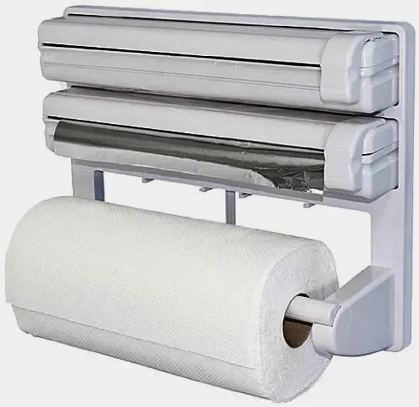Кухонний диспенсер для плівки, фольги та рушників Kitchen Roll Triple Paper dispenser, тримач для рушників
