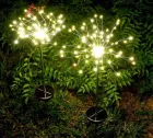 Ліхтар садовий Феєрверк газонний на сонячній батареї, 90 led, 8 режимів (2 шт. у комплекті)