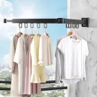 Вішалка настінна сушарка для одягу з алюмінієвого сплаву для балкона, 2 секції SKLM-1 ((66+23)*10*6.5)