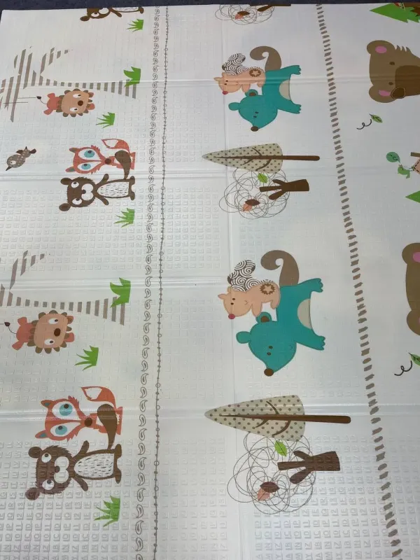 Звірята/Англійський алфавіт Дитячий двосторонній термо килимок 180*200 в сумці