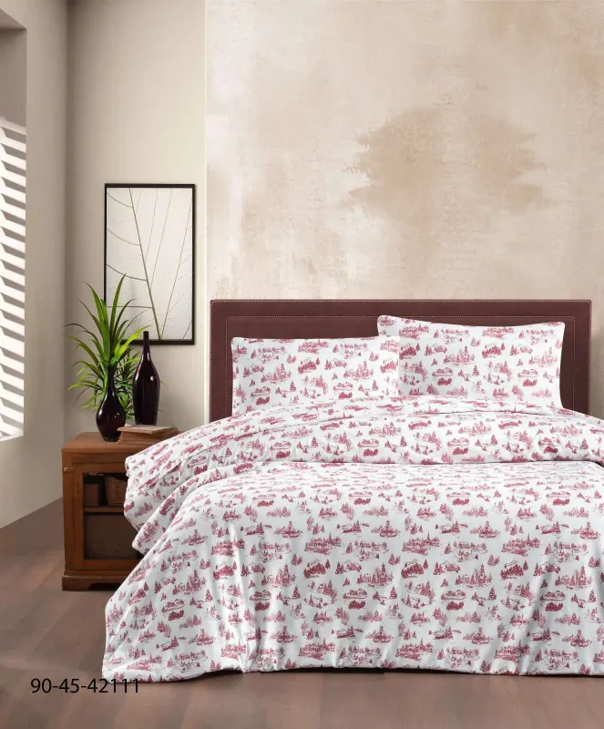 Білий Leo Тепла постільна білизна / байкова євро розміру фланель 100%-бавовна Туреччина Cotton Collection