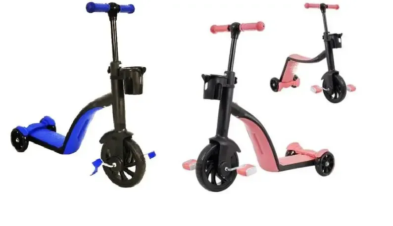 Дитячий самокат трансформер біговіл з кошиком Best Scooter 3 в 1