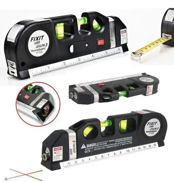 Лазерний рівень із вбудованою рулеткою FIXIT Laser Level Pro 3 4в1 рулетка лінійка