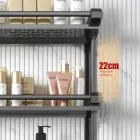 Полиця для ванної кімнати з вішалкою для рушників SKLM-10 (40см)