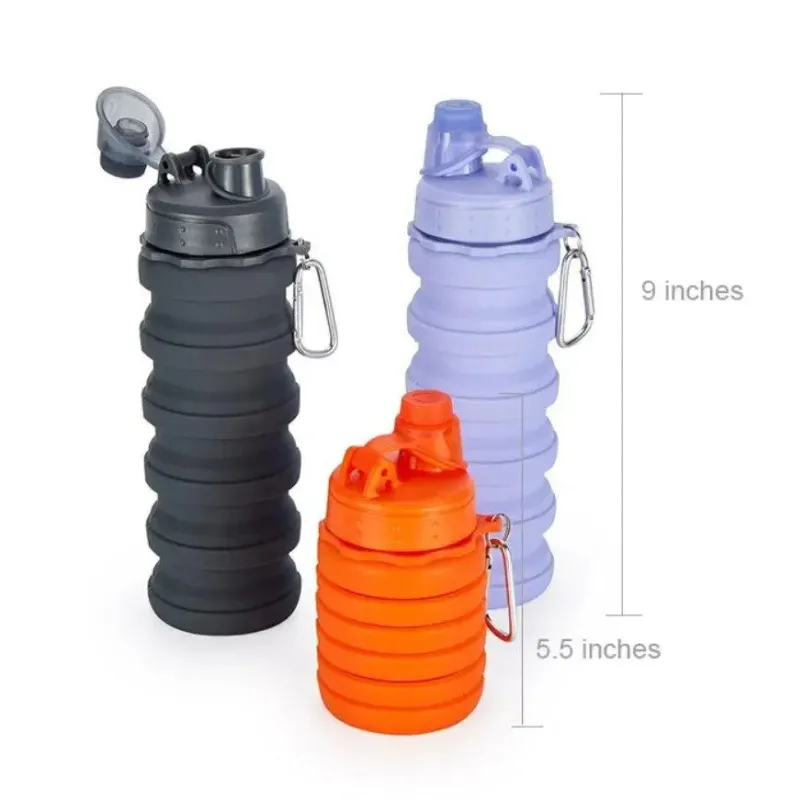 Силіконова складна пляшка 500 мл, пляшка для спорту