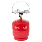 Газовий балон Пропан УКП-83 з пальником 5 л, Туристичний газовий балон з пальником червоний,5 літрів