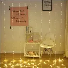 Гірлянда-штора Водоспад 3х2 м, 200 LED світлова завіса зі статичним режимом, тепле світло