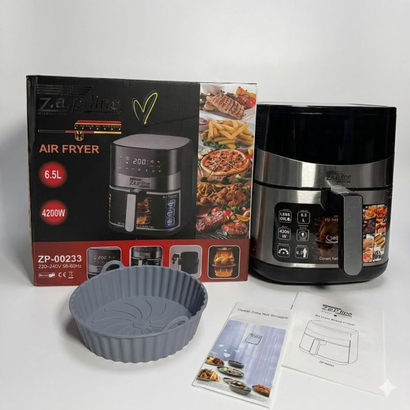 Аерофритюрниця мультипіч Zepline ZP-00233 (6.5 л, 4200 Вт) з двома ТЕНами та сенсорним керуванням + силіконова форма