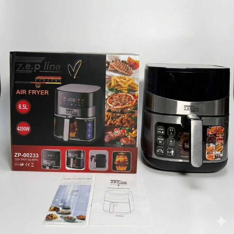Аерофритюрниця мультипіч Zepline ZP-00233 (6.5 л, 4200 Вт) з двома ТЕНами та сенсорним керуванням + силіконова форма
