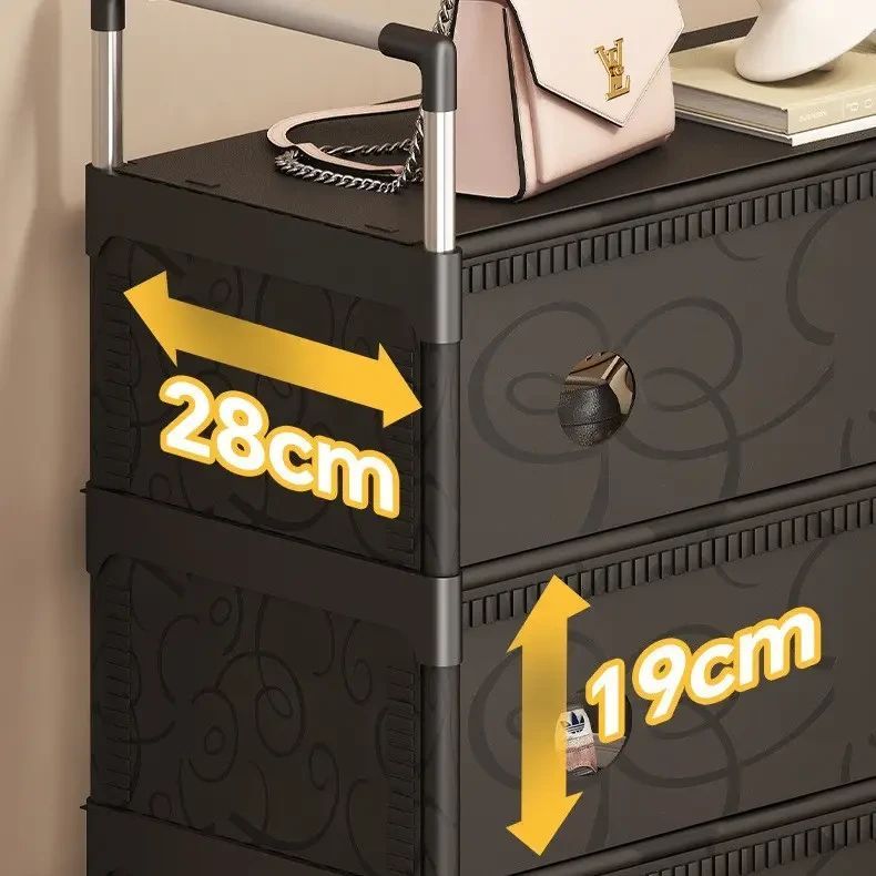 Підлогова 6-рівнева полиця для взуття 140х63х28 см SKLM-32 Чорна