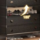 Підлогова 6-рівнева полиця для взуття 140х63х28 см SKLM-32 Чорна