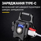 Універсальний кемпінговий світильник-брелок W5133 COB з Type-C зарядкою, магнітом, карабіном та вбудованою відкривалкою