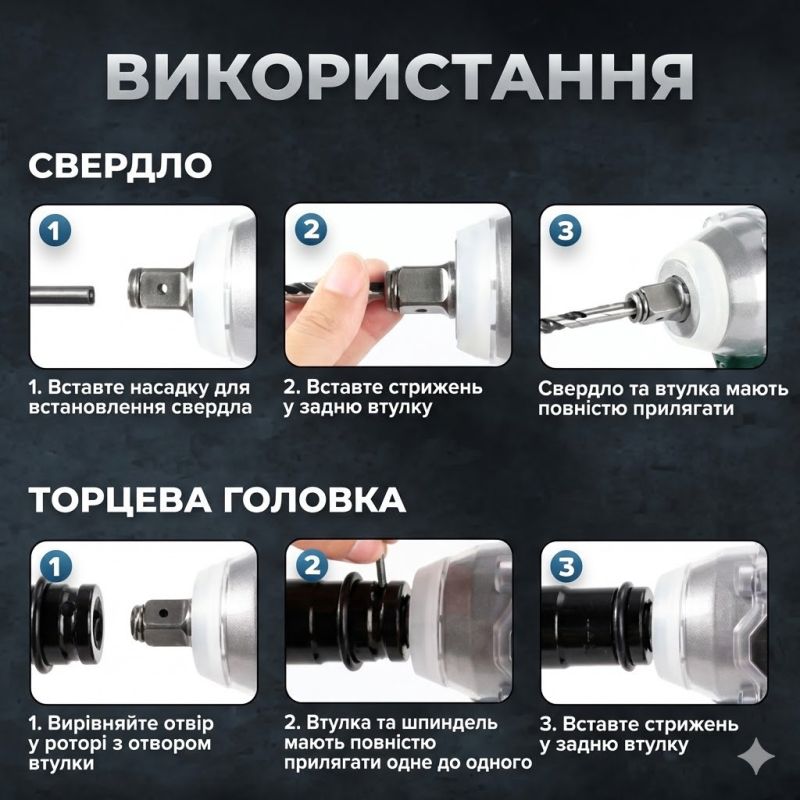 Ударний гайковерт на акумуляторі з додатковими насадками 25 штук та 2 АКБ у кейсі