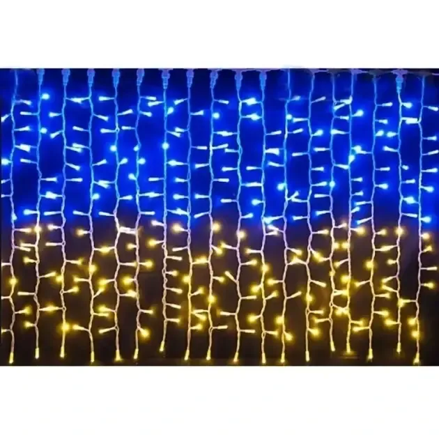 Патріотична гірлянда штора Прапор України 3*3 м 160 LED класична IP44