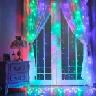 Світлодіодна гірлянда-штора на вікно різнокольорова