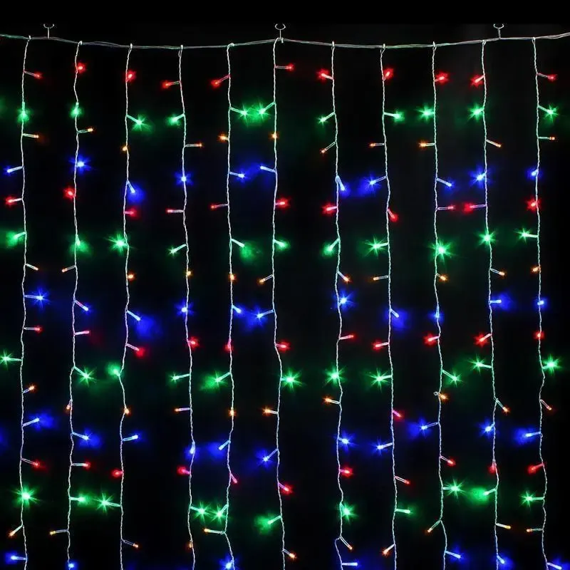 Новорічні гірлянди. Гірлянда водоспад 320-400L 3x3м (10х32 Ламп) Мікс (7149)