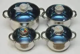 Набір посуду Grand Berg GB-2021 з нержавіючої сталі, 18 предметів, набір каструль