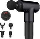 Портативний ручний масажер Fascial Gun KH-320 чорний, М'язовий ручний ударний масажер