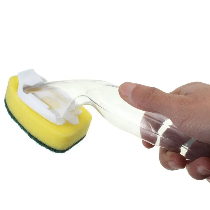 Щітка з ручкою для посуду з дозатором для миючого засобу