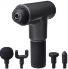 Портативний ручний масажер Fascial Gun KH-320 чорний, М'язовий ручний ударний масажер