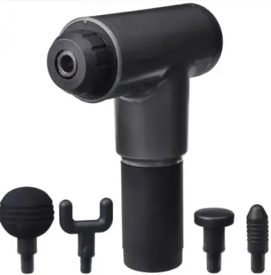 Портативний ручний масажер Fascial Gun KH-320 чорний, М'язовий ручний ударний масажер