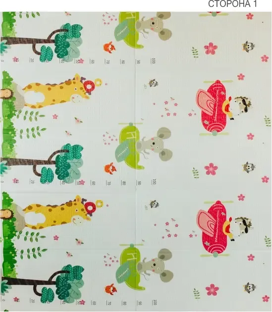 Звірята/Англійський алфавіт Дитячий двосторонній термо килимок 180*200 в сумці