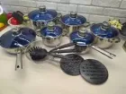 Набір посуду Grand Berg GB-2021 з нержавіючої сталі, 18 предметів, набір каструль