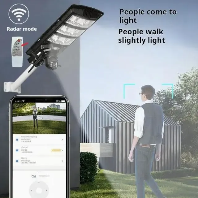 Камера-ліхтар 4G вуличний на сонячній батареї 300W з датчиком руху